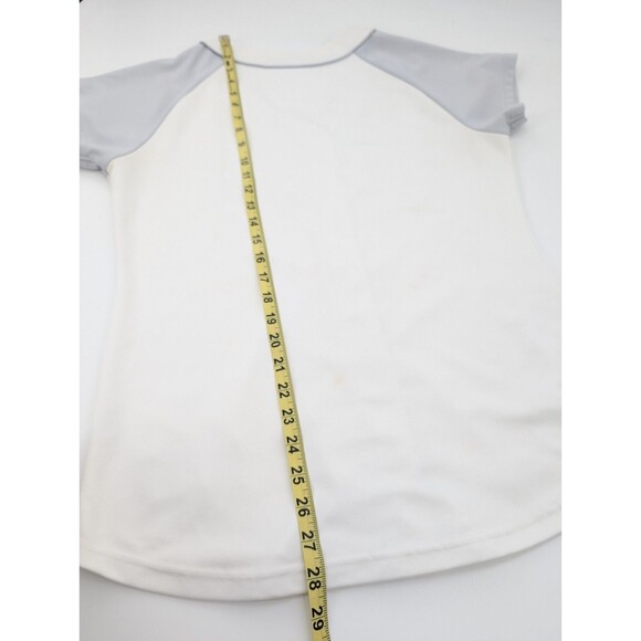 Chicago Cubs Majestic Baseball  Short Sleeve V-Neck White Gray Jersey Size Large - Picture 7 of 13